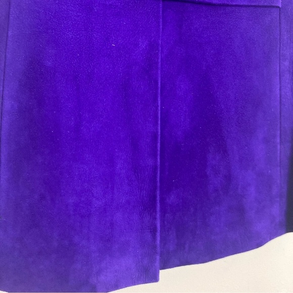 Vintage 70s Lillie Rubin purple suede double breasted mod mini dress. - Picture 5 of 8